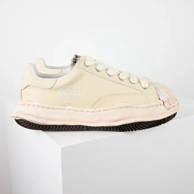 Maison Margiela Beige Black Deconstructed Layered Sole Canvas Upper Lifestyle Sneakers 3