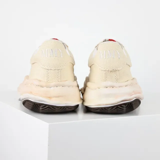 Maison Margiela Beige Black Deconstructed Layered Sole Canvas Upper Lifestyle Sneakers 8