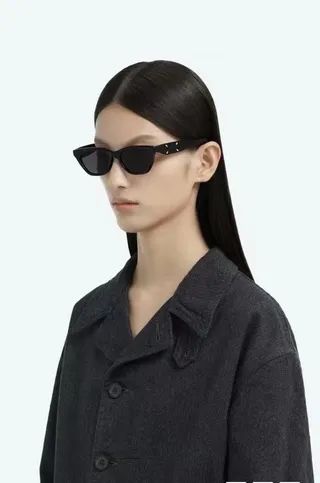Maison Margiela MM6 Angular Cat-Eye Perforated Temple Sunglasses 5