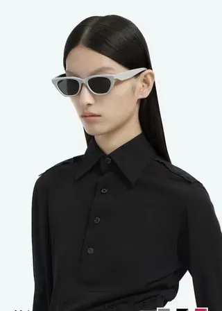 Maison Margiela MM6 Angular Cat-Eye Perforated Temple Sunglasses 6