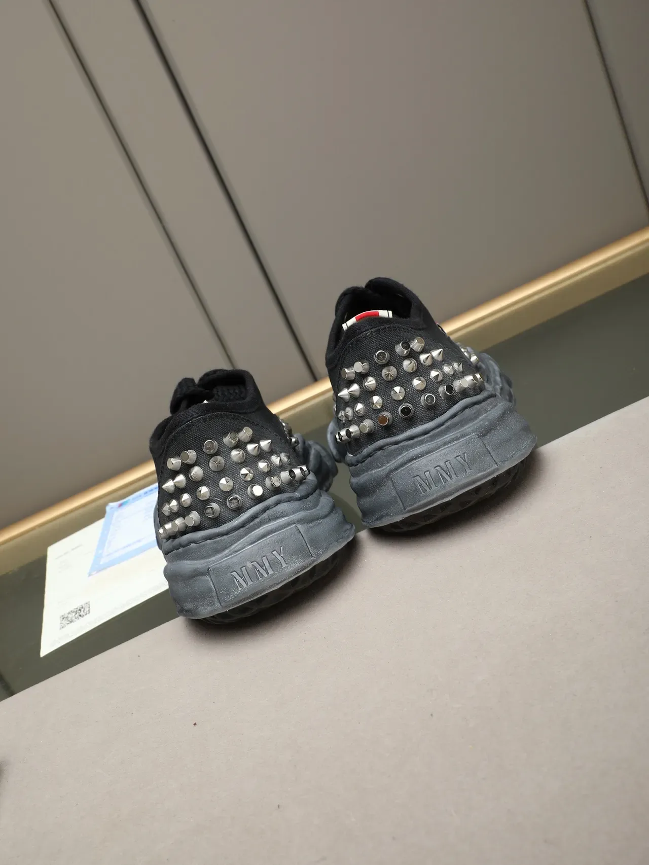 MMY Studded Black Canvas Low-Top Sneakers 3