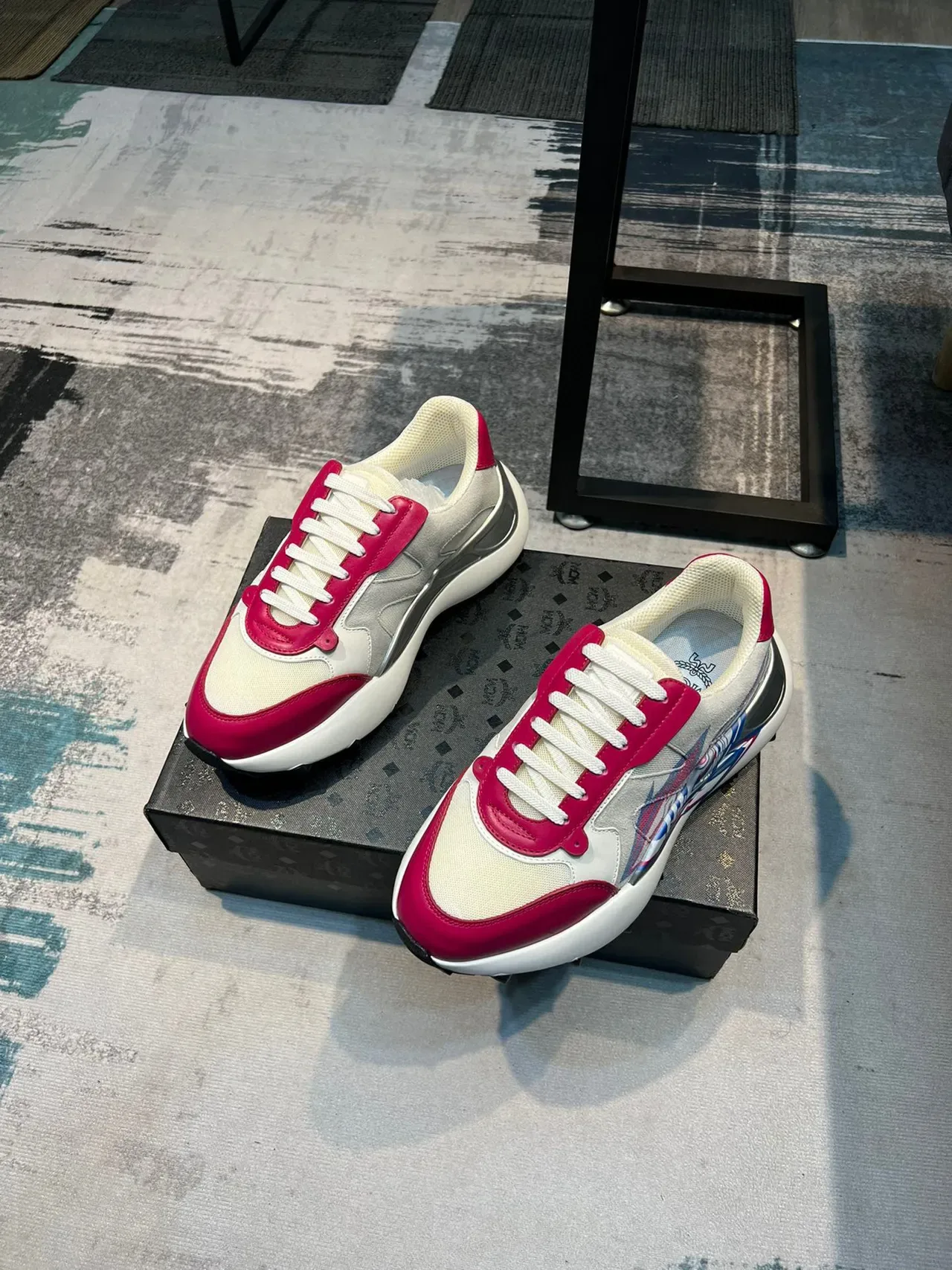 MCM SkyStream McMotor rose crème argent sneakers lifestyle 5