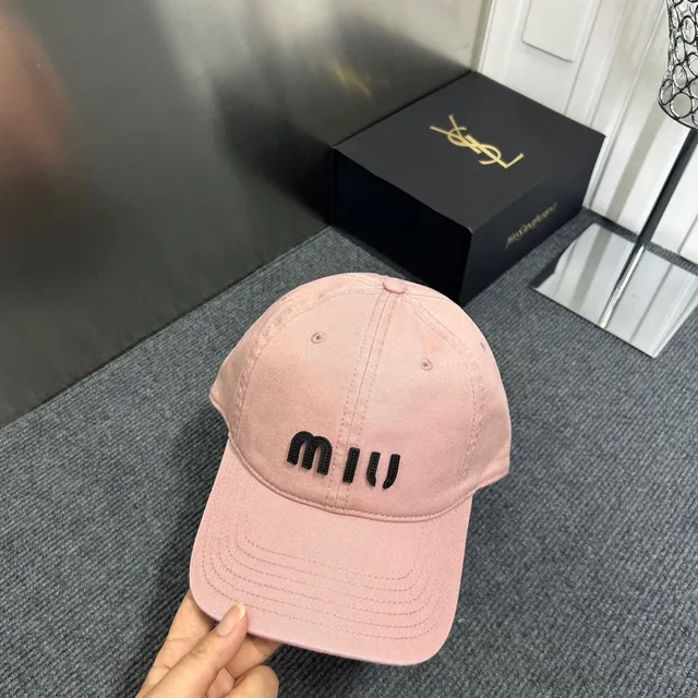 Miu Miu Embroidered Logo Burgundy Baseball Cap 4