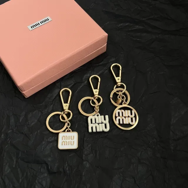 Miu Miu Gold White Metal Dual-Logo Charms Bracelet 3