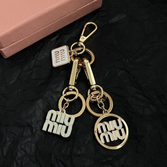 Miu Miu Gold White Metal Dual-Logo Charms Bracelet 4