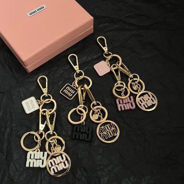 Miu Miu Gold White Metal Dual-Logo Charms Bracelet 5