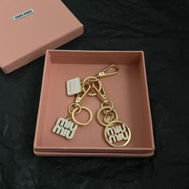 Miu Miu Gold White Metal Dual-Logo Charms Bracelet 6
