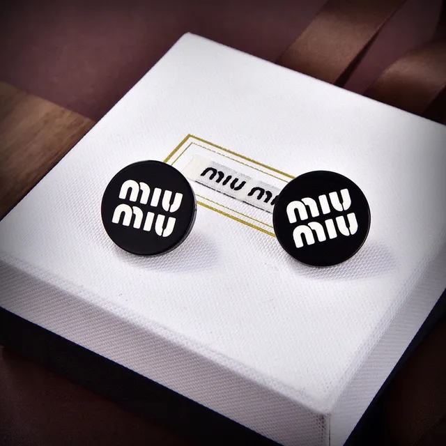 Miu Miu Logo-Embossed Tortoiseshell Stud Earrings 2