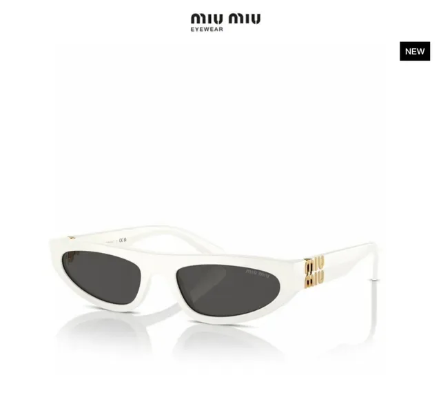 Miu Miu Narrow Cat-Eye Glossy Black Sunglasses 3