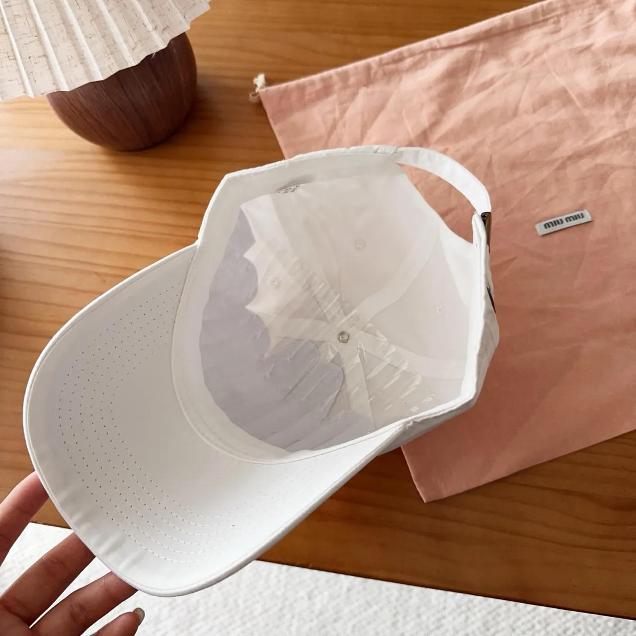 Miu Miu x New Balance Collaborative Logo brodé Casquette de baseball blanche 5