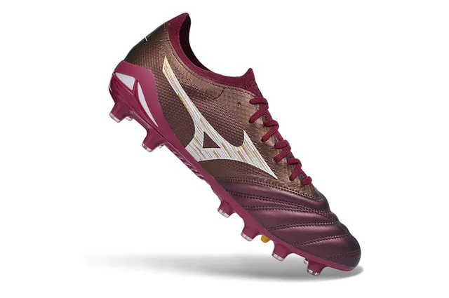 Mizuno Burdeos Oro Bajo Corte con Cordones Quiltado Punta del Pie Ground Firme Zapatos de Fútbol 2