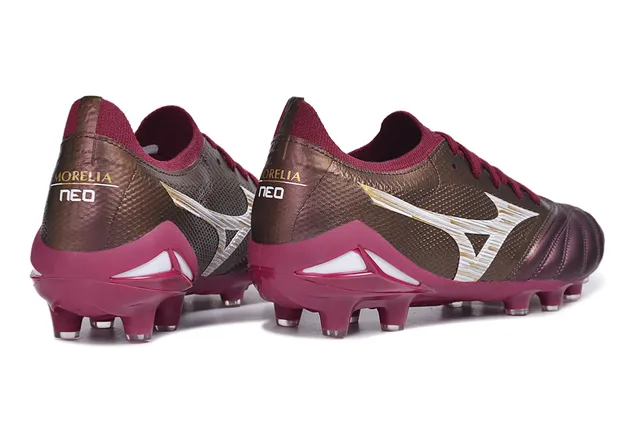 Mizuno Burdeos Oro Bajo Corte con Cordones Quiltado Punta del Pie Ground Firme Zapatos de Fútbol 5