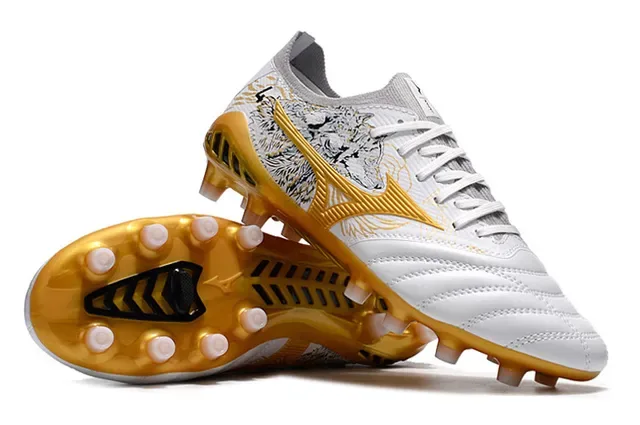 Mizuno White Gold Low-Cut Synthetic Upper Quilted Toe Box Firm-Ground Soccer Shoes 5