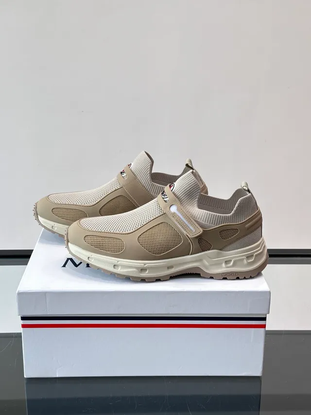 Moncler Chaussures Lifestyle Beige Slip-On en Maille 5