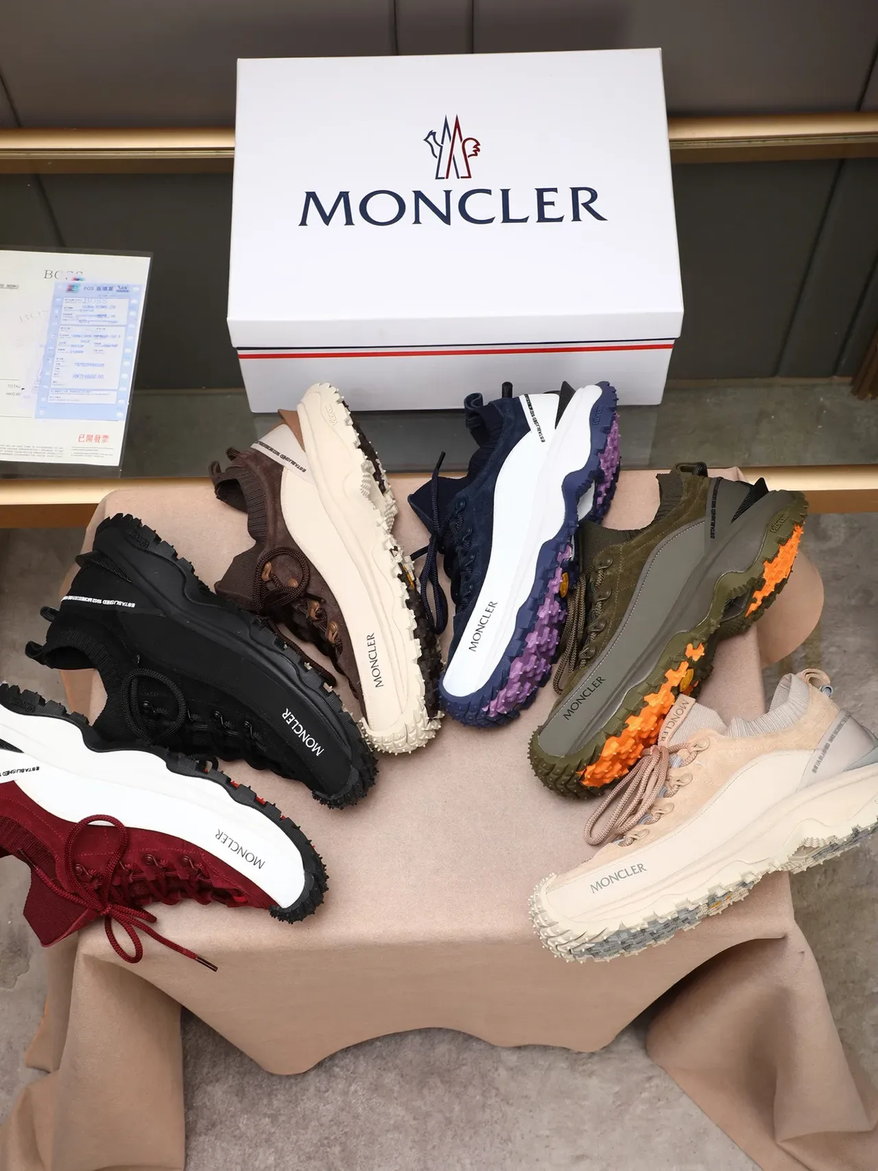 Moncler Navy and White Hiking-Inspired Chunky Sneaker 2
