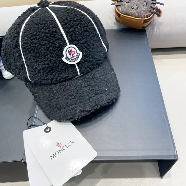 Moncler ZIND Shearling-Trimmed 黑色棒球帽 5