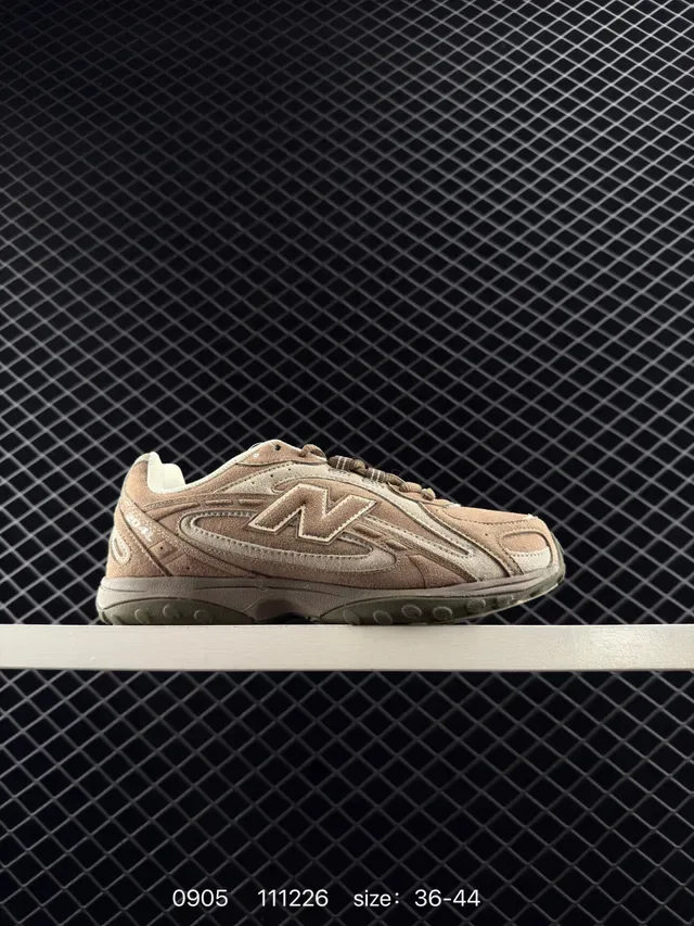 New Balance 111226 بني بيج سيلويت ريترو سويد-ميش هجين علوي أسلوب حياة سنيكرز 6