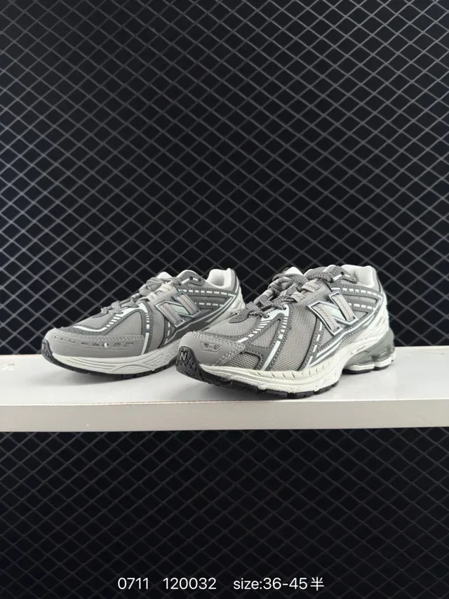 New Balance 1200 灰白 复古跑者 轮廓 分层网面和合成鞋面 生活方式运动鞋 2