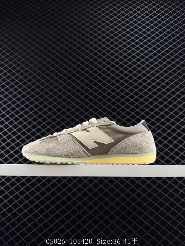 New Balance 471 أحذية رياضية بيج جلد ناعم نسيج رجعي نمط حياة 7