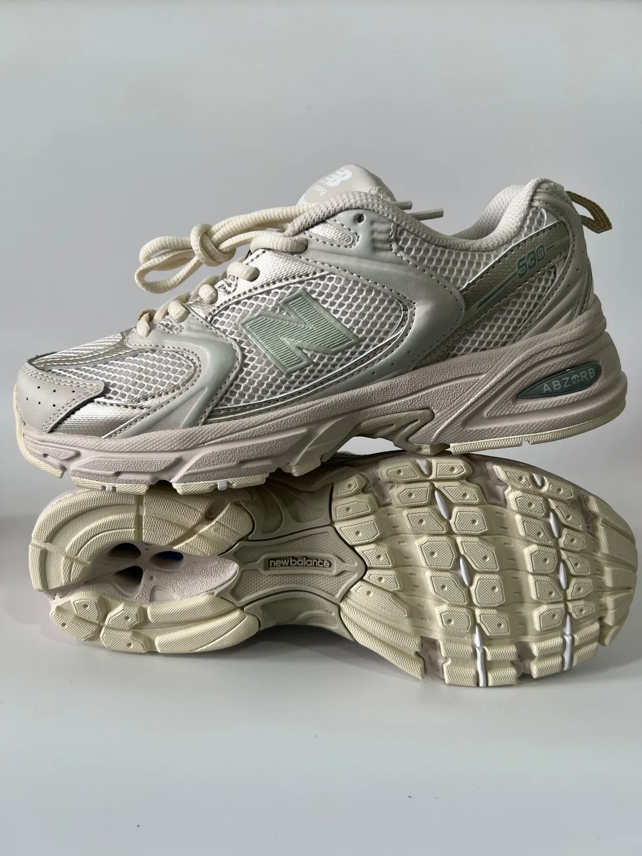 New Balance 530 Beige Green Mesh-and-Synthetic Upper Chunky Sculpted Midsole Lifestyle Sneakers 5