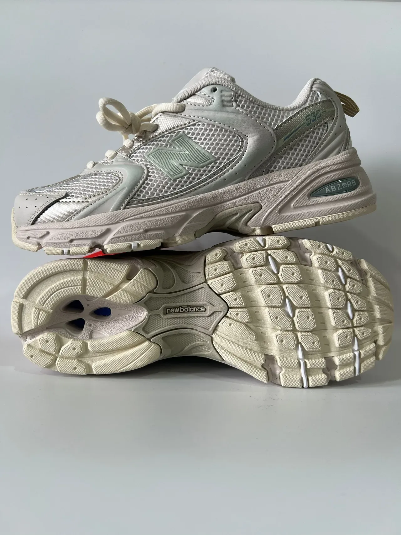 New Balance 530 Beige Green Mesh-and-Synthetic Upper Chunky Sculpted Midsole Lifestyle Sneakers 6