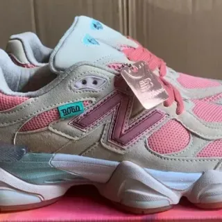 New Balance 9060 Beige Pink Mint Chunky Sneakers