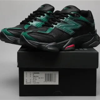 New Balance 9060 Sneakers Chunky noires et vertes