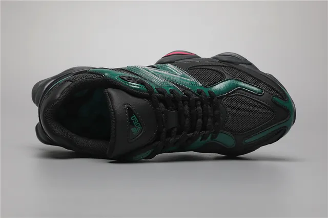New Balance 9060 Sneakers Chunky noires et vertes 7
