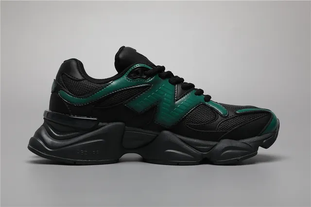 New Balance 9060 Sneakers Chunky noires et vertes 8
