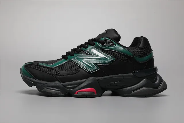 New Balance 9060 Sneakers Chunky noires et vertes 9