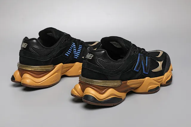 New Balance 9060 Noir et Jaune Moutarde Sneakers Chunky 3
