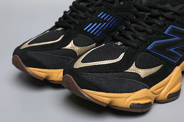 New Balance 9060 Noir et Jaune Moutarde Sneakers Chunky 4