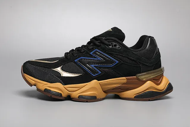 New Balance 9060 Noir et Jaune Moutarde Sneakers Chunky 9