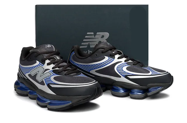 New Balance 9060 Preto Branco Prateado Azul Pod Tênis lifestyle 5