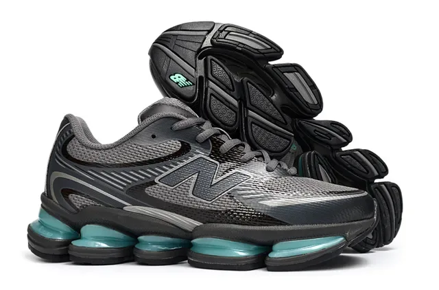 New Balance 9060 Tênis Lifestyle Cinza Escuro e Verde-Água 2