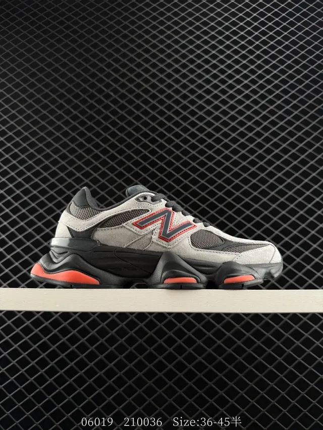 New Balance 9060 Gris Noir Orange Baskets épaisses 4