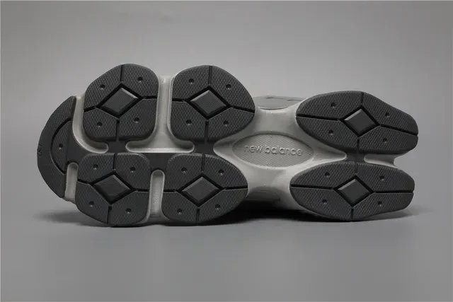 New Balance 9060 Gris Mesh-Suede Sneakers lifestyle 6