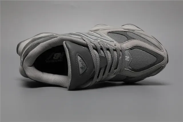 New Balance 9060 Gris Mesh-Suede Sneakers lifestyle 7