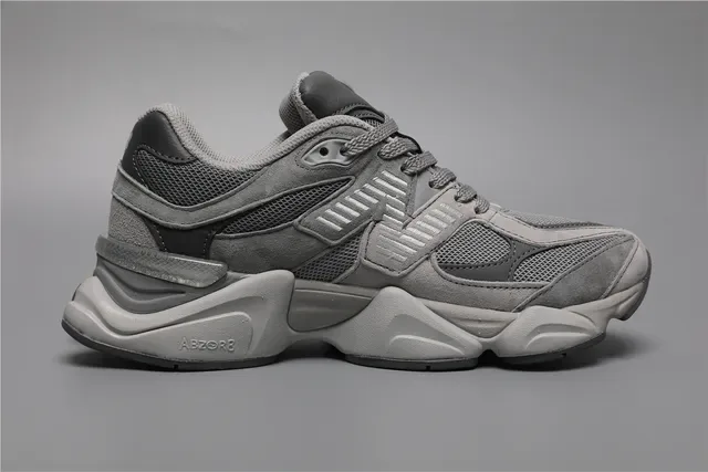 New Balance 9060 Gris Mesh-Suede Sneakers lifestyle 8