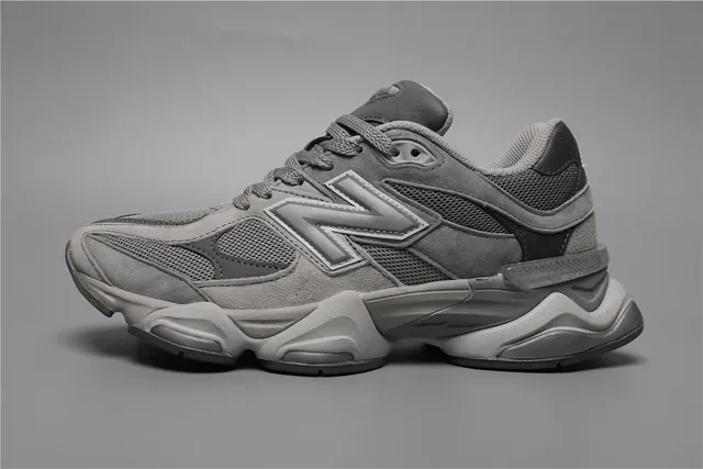 New Balance 9060 Gris Mesh-Suede Sneakers lifestyle 9