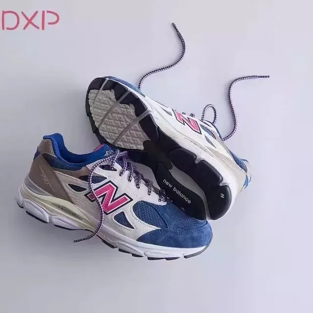 New Balance 990 Navy Beige Layered Mesh And Suede Upper ENCAP Midsole Technology Lifestyle Sneakers 5