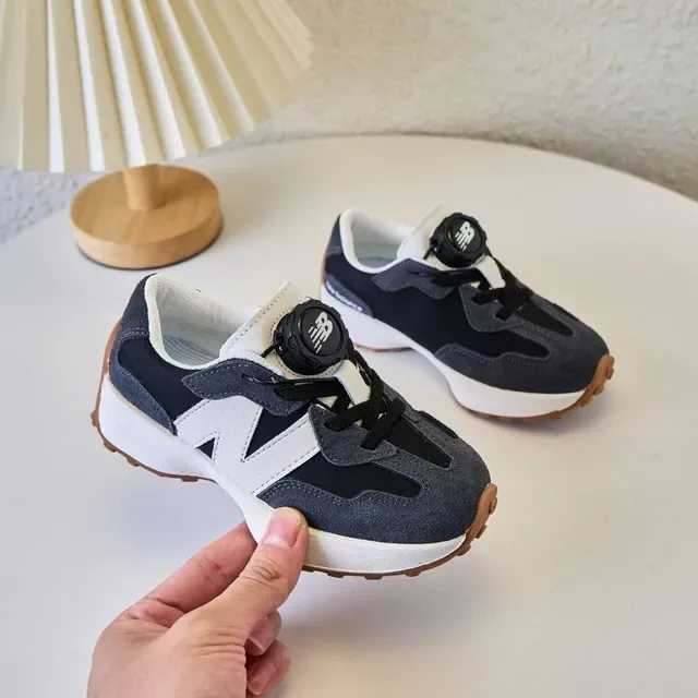 New Balance Beige Noir Retro Runner Layered Suède-Maille Lifestyle Sneakers 5