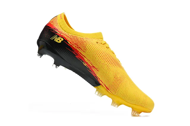 New Balance Furon Jaune Noir Bas Coup Upper Synthétique Clous Aggressifs Sol Ferme Chaussures de Football 3