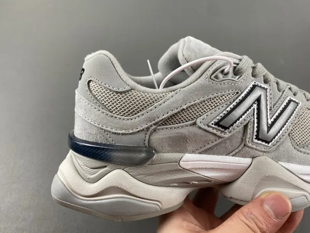 New Balance Gray White Multi-Layered Sole Mesh And Suede Upper Chunky Sneakers 3