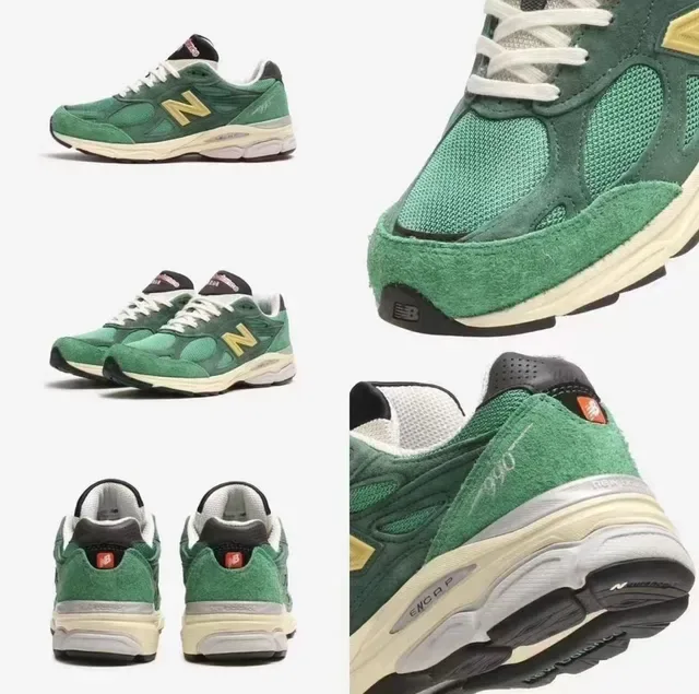 New Balance Verde Amarelo Malha E Camurça Superior ENCAP Solado Intermediário Tênis Lifestyle 3