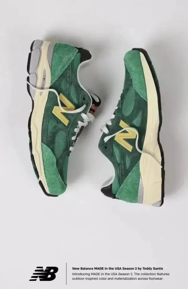 New Balance Verde Amarelo Malha E Camurça Superior ENCAP Solado Intermediário Tênis Lifestyle 4