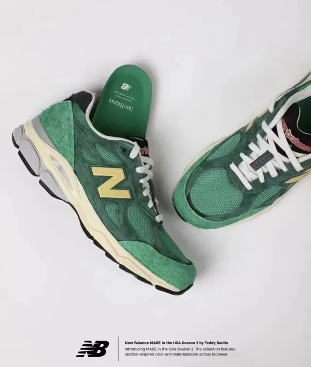 New Balance Verde Amarelo Malha E Camurça Superior ENCAP Solado Intermediário Tênis Lifestyle 5