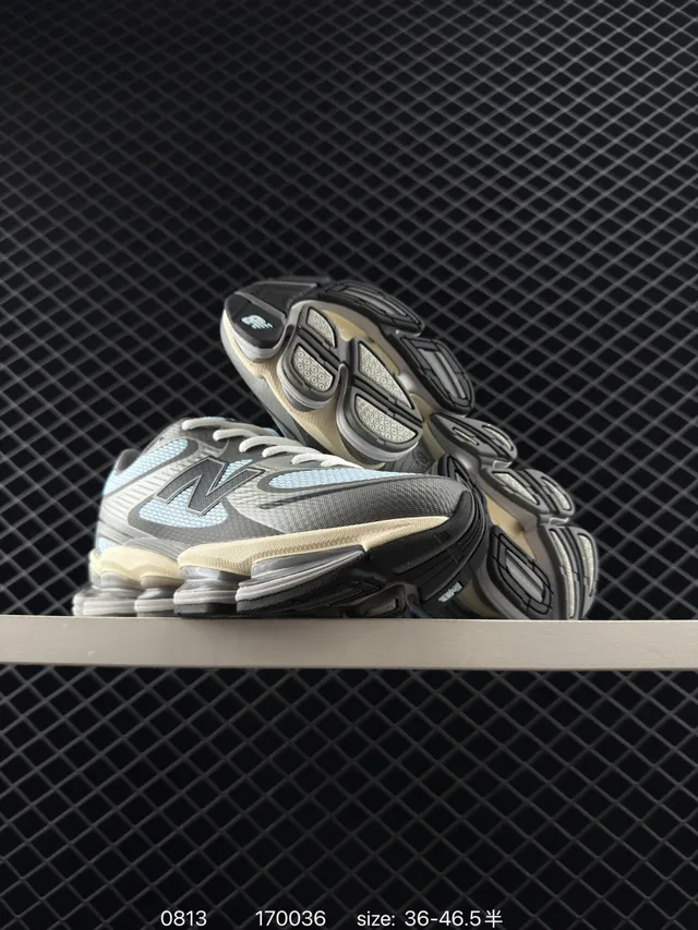 New Balance M2000 Gris Bleu Maille Et Synthétique Haut Panneaux D'Accent Légers Sneakers Chunky 4