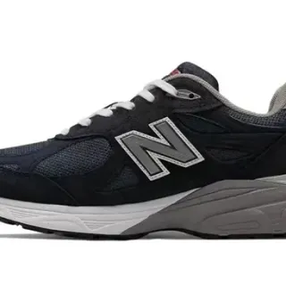New Balance حذاء رياضي لايف ستايل أزرق بحري رمادي شبكي ومدبوغ أعلى وسادة رغوية متعددة الطبقات