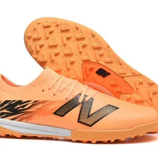 New Balance Naranja Negro Knit Upper Outsole Turf Zapatos de fútbol
